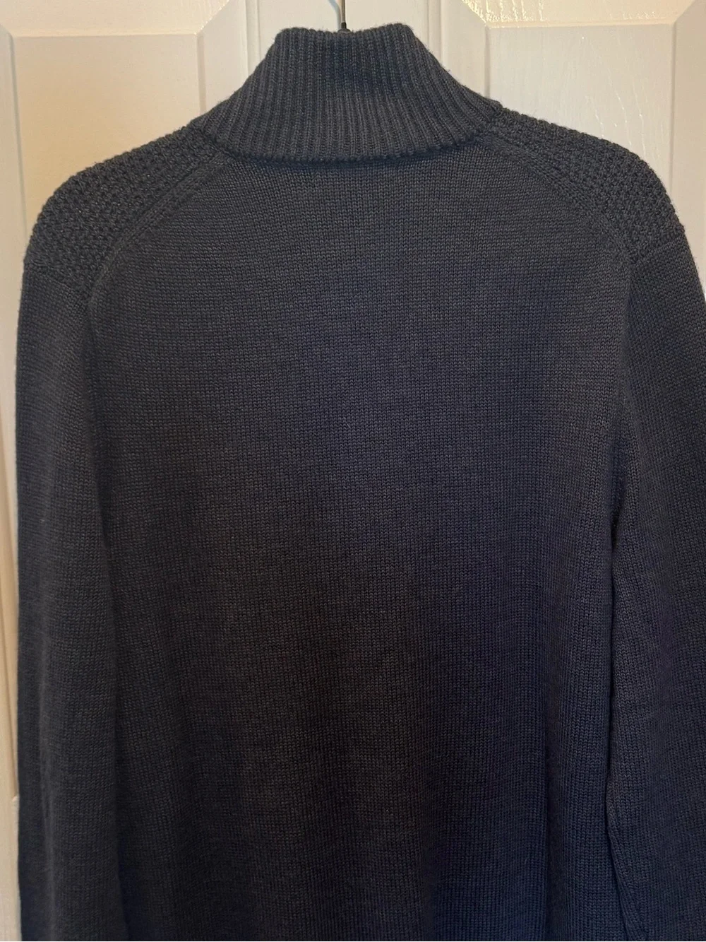 Mens Banana Republic Dark Gray Full-Zip Shawl Collar Sweater Size L